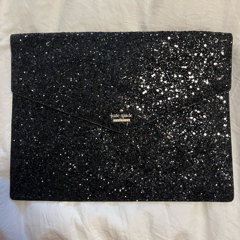 Kate Spade Black Glitter Laptop Bag
